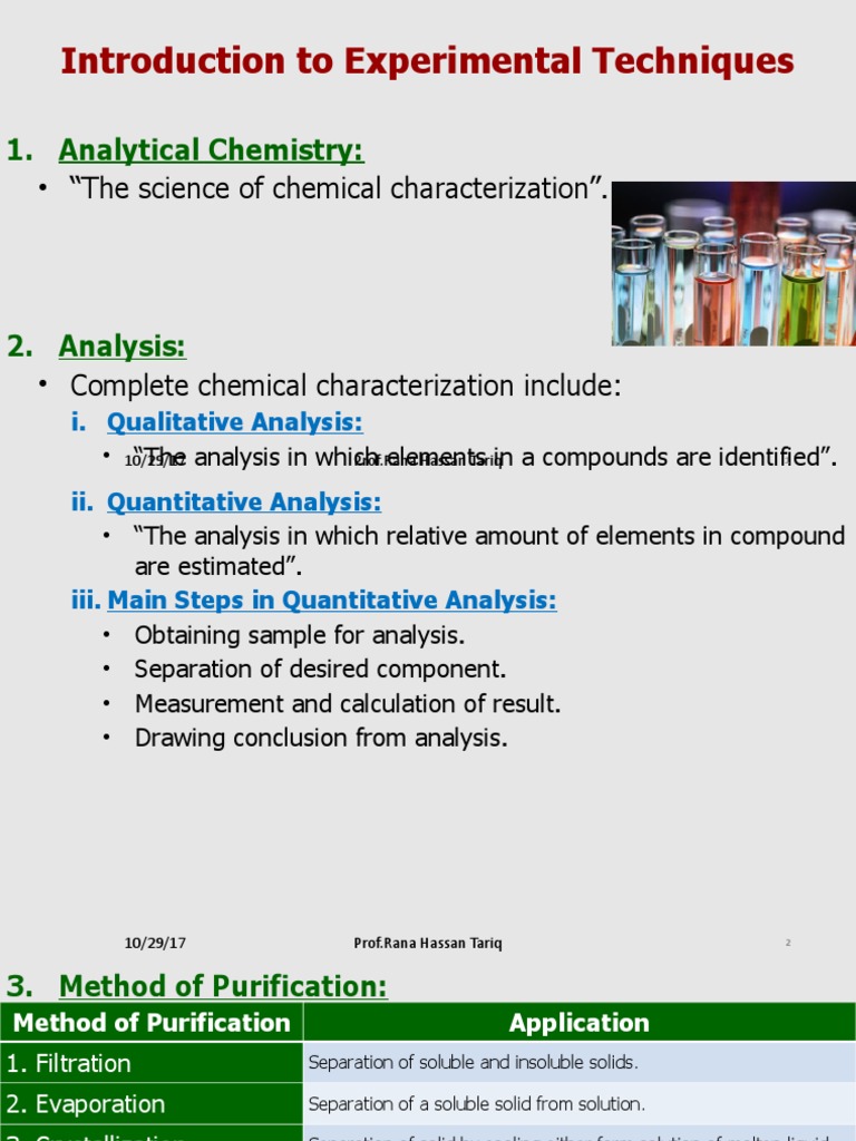 Experimental Techniques in Chemistry | PDF | Chromatography | Filtration