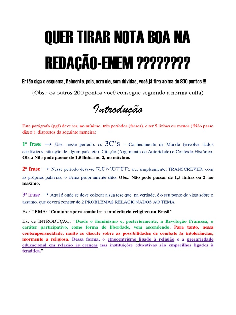 Quer Tirar Nota Boa Na Redação-Enem | PDF | Sociologia | Fé