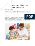 9 Actividades para Niños Con Necesidades Educativas Especiales