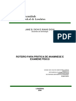 Roteiro para prática de anamnese e exame físico