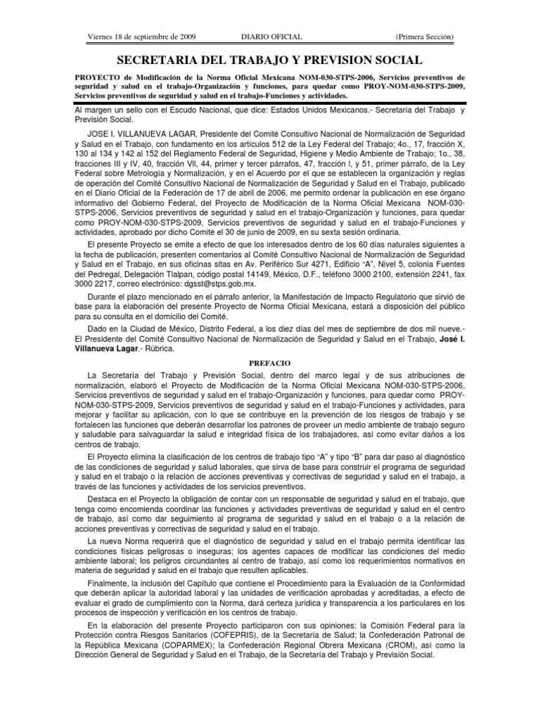 ProyNom030STPS2009.pdf Bienestar Business