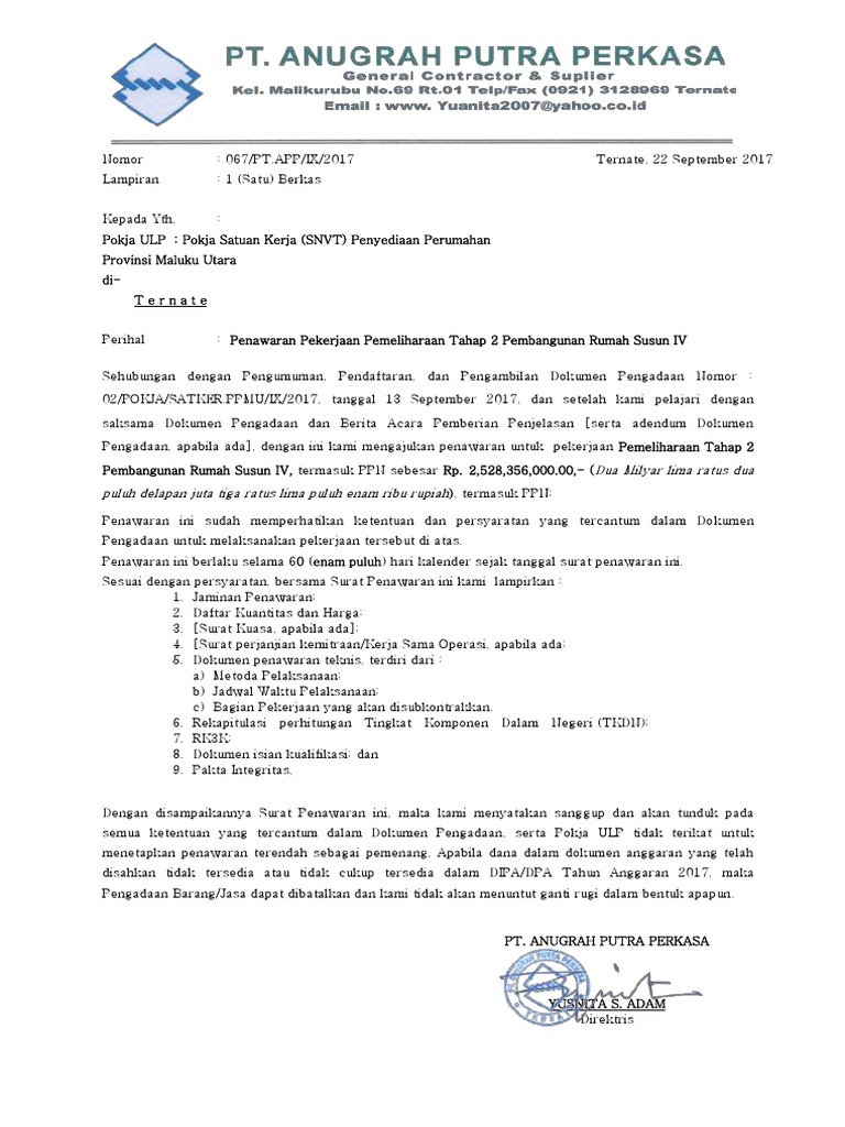 Surat Penawaran Pemel