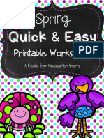 Spring Quick Easy Printable Worksheets Afreebiefrom Kindergarten Smarts