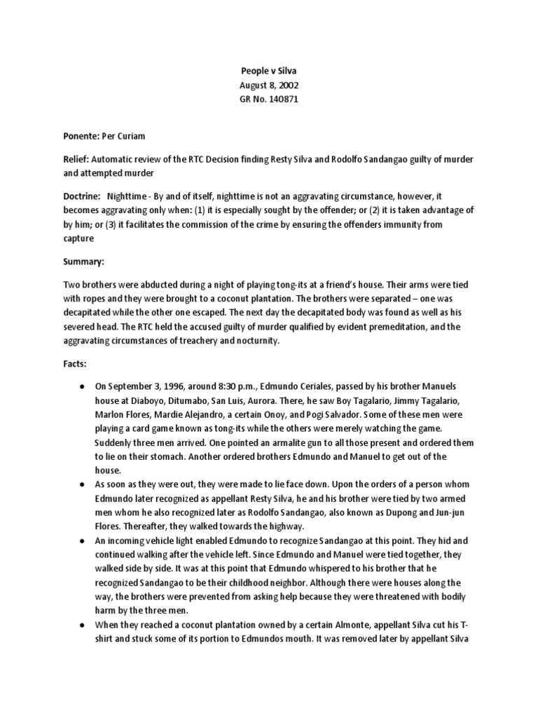 People v silva pdf murder public law