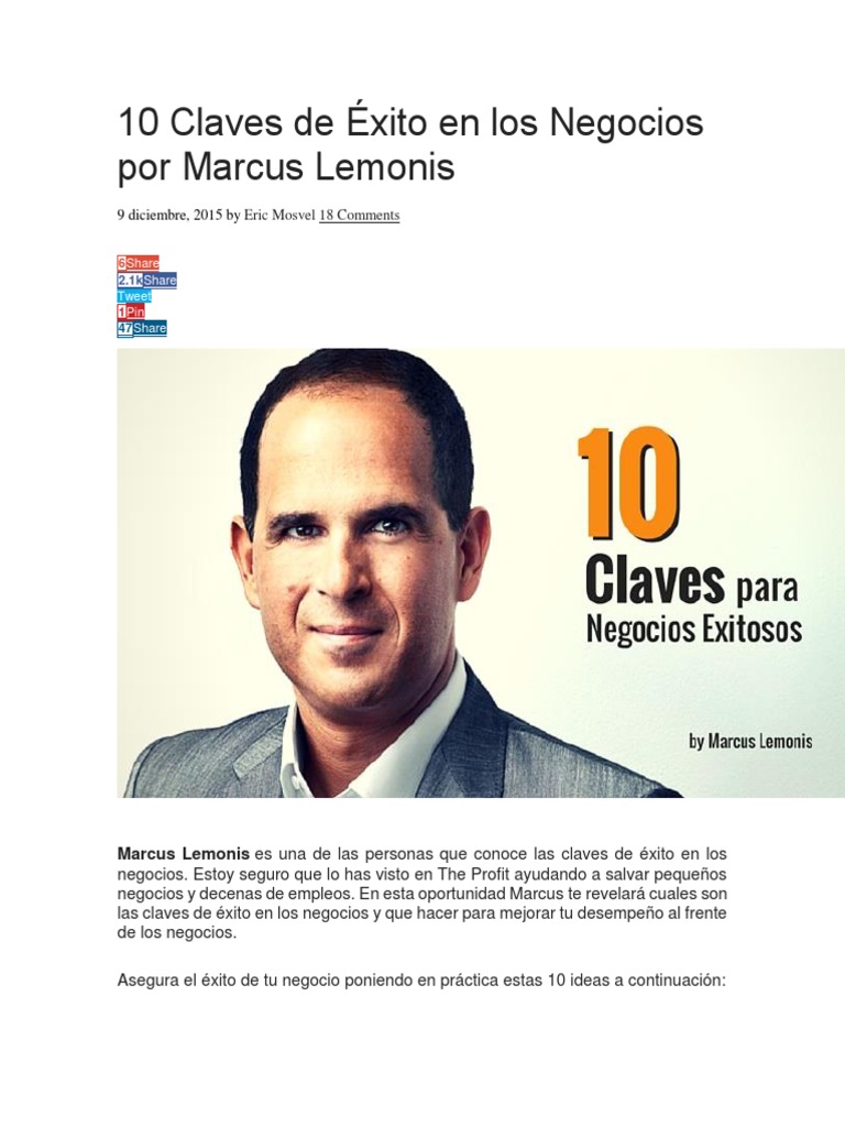 10 Claves para el Éxito Empresarial | PDF | Iniciativa empresarial | Dinero