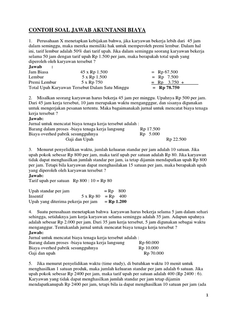 Contoh Soal Jawab Akuntansi