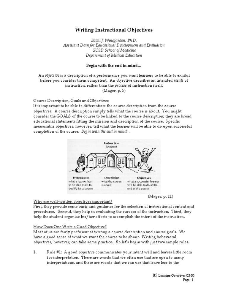 Writing Instructional Objectives | PDF | Reading Comprehension | Learning