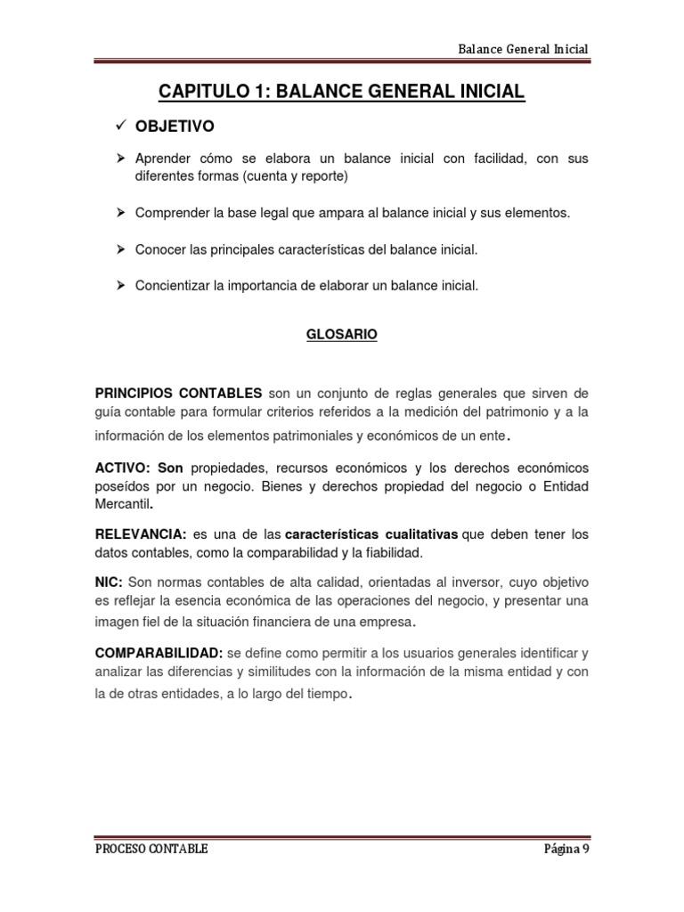 Balance General Inicial | PDF | Hoja de balance | Contabilidad