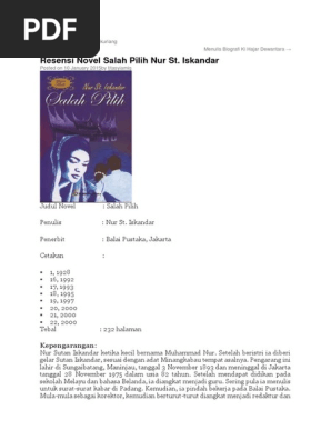 Sinopsis Novel Salah Pilih