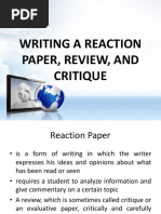 Writing a Reaction Paper