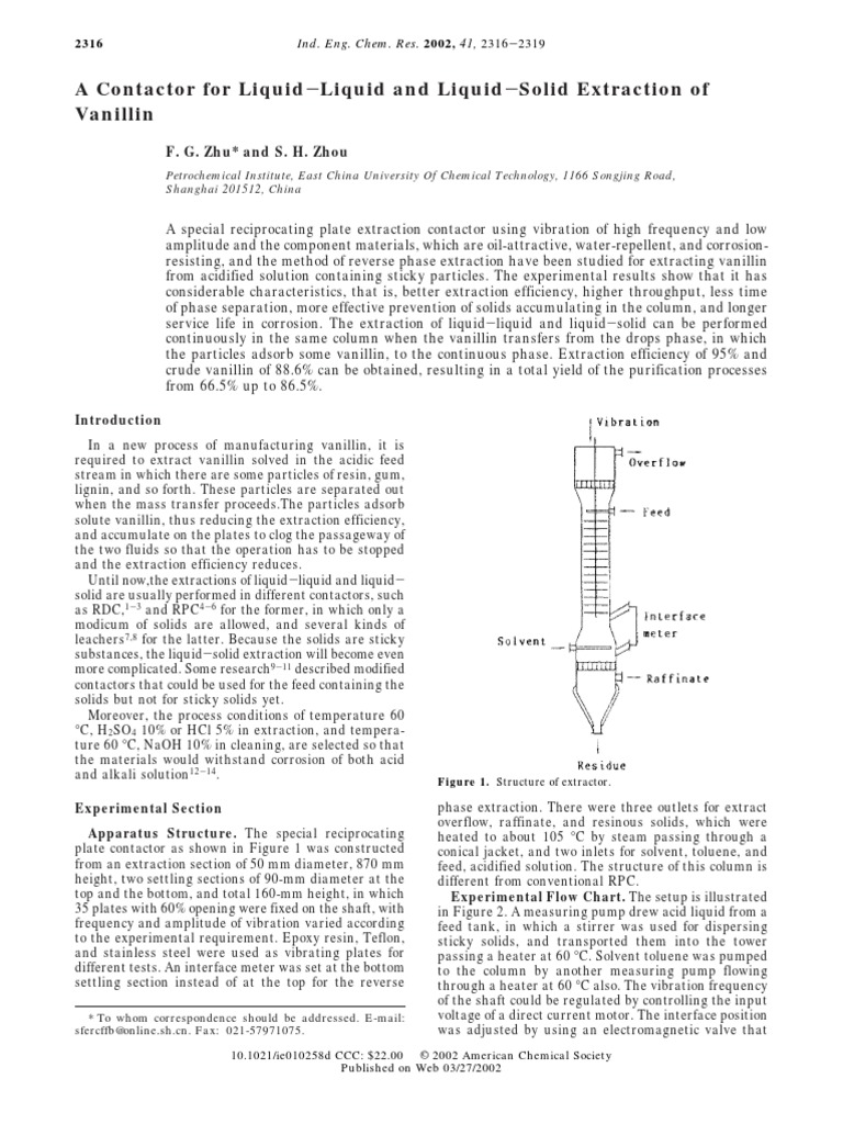 (Doi 10.1021/ie010258d) F. G. Zhu S. H. Zhou A Contactor For Liquid