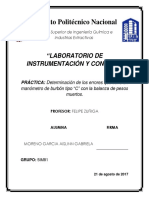 Practica 1. Determinación de Los Errores Que Tiene Un Manómetro de Burbón Tipo "C" Con La Balanza de Pesos Muertos.