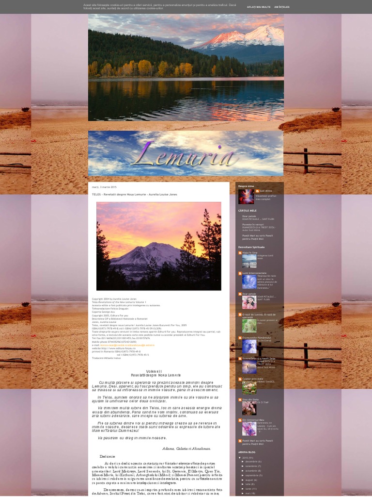 Telos Telos Revelatii Despre Noua Lemurie Aurelia Louise Jones PDF