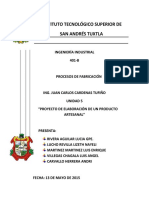 Reporte de Practica (Proceso Artesanal)
