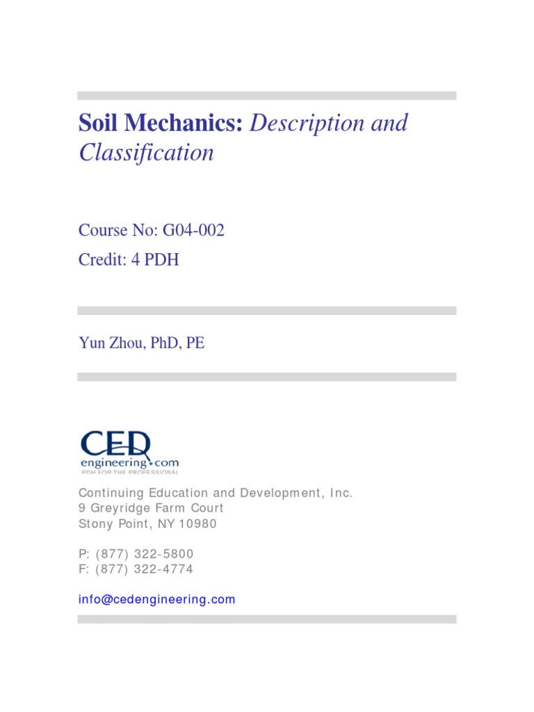 Soil Mechanics - Description & Classification | PDF | Sand | Soil