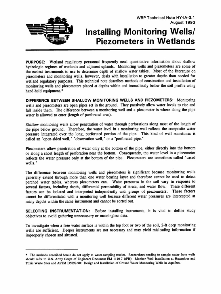 Installation And Monitoring Of Piezometer Pdf Soil Pipe Fluid Conveyance