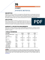 ENEOS Fully Synthetic Motor Oil Product Data Sheet 2014