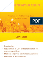 Microencapsulation: Presented By:-Prabhjot Singh Bajwa Mpharm - 2 Sem