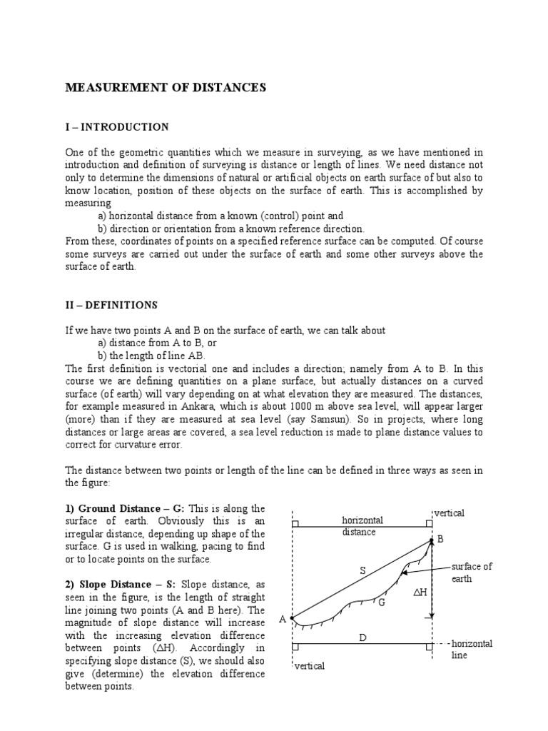Understanding Slope Distance in Surveying | PDF | Surveying | Wavelength