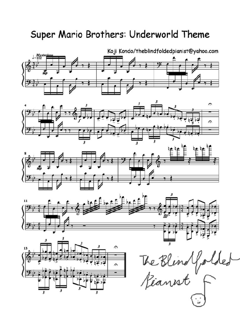 Super Mario Bros 1 Underworld Theme Pdf