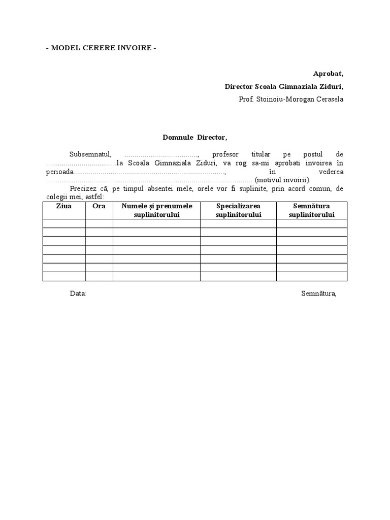 Model Cerere Invoire PDF | PDF