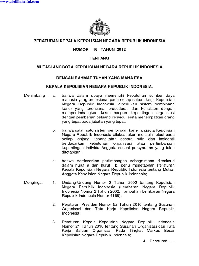 Contoh Nota Dinas Polri