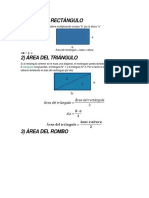 Áreas de Polígonos Principales Como Triángulos, Cuadrado, Rectángulo, Rombo