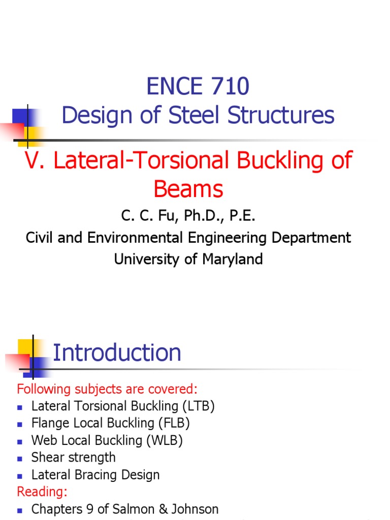 Lateral Bracing Design in Steel Beams | PDF | Buckling | Bending