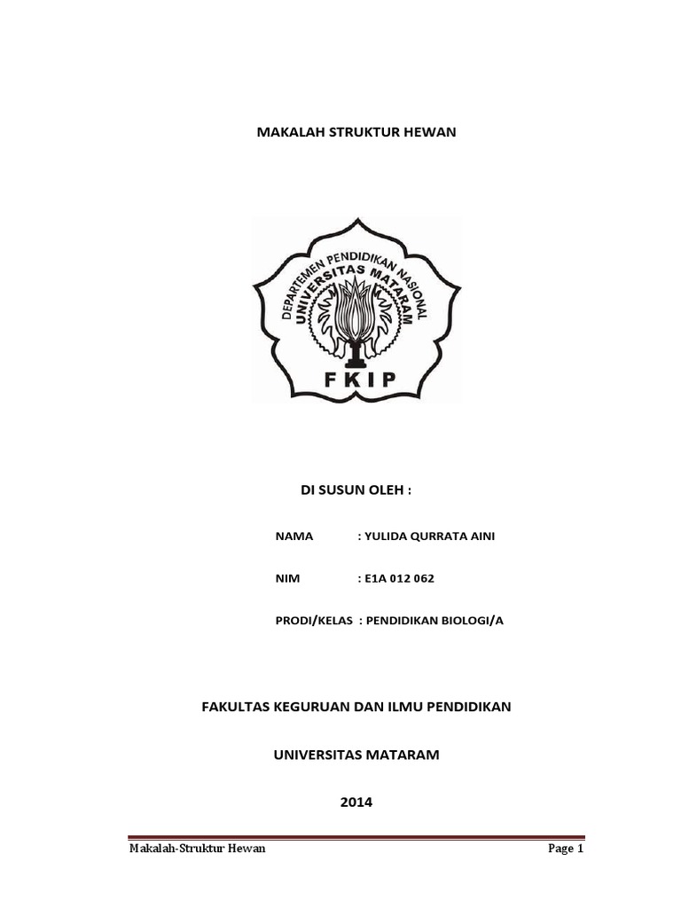 makalah struktur  hewan  2 pdf 