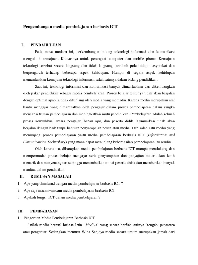 Pengembangan Media Pembelajaran Berbasis Ict