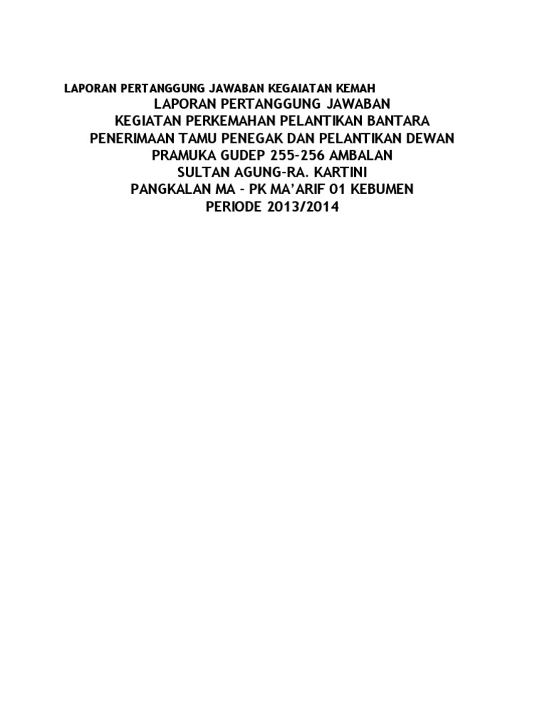 Laporan Pertanggungjawaban Pramuka