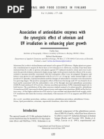Association of Antioxidative Enzymes With the Synergic Effect of Selenium and UV Irradiation in Enhancing Plant Growth Agricultural and Food Science in Finland