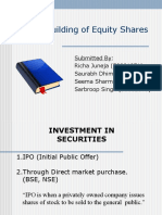 Building of Equity Shares Through Book Building