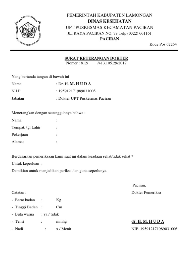 Surat Keterangan Dokter