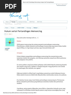 Hukum Sertai Pertandingan Memancing Jaringan Kaki Pancing Malaysia Pdf