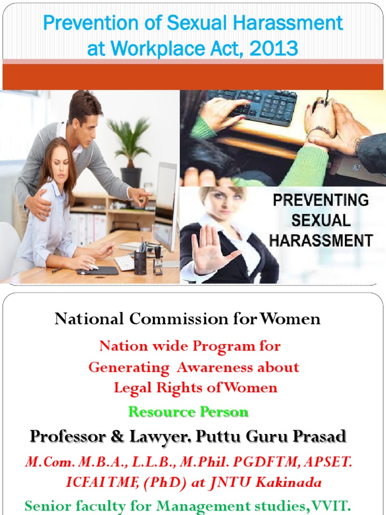 Prevention of Sexual Harassment at Workplace at Work Place Act, 2013 ...