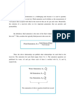 Fluid Saturation, S : Total Volume of Fluid Void Volume