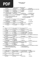 Mapeh 8 Long Test 2nd QTR