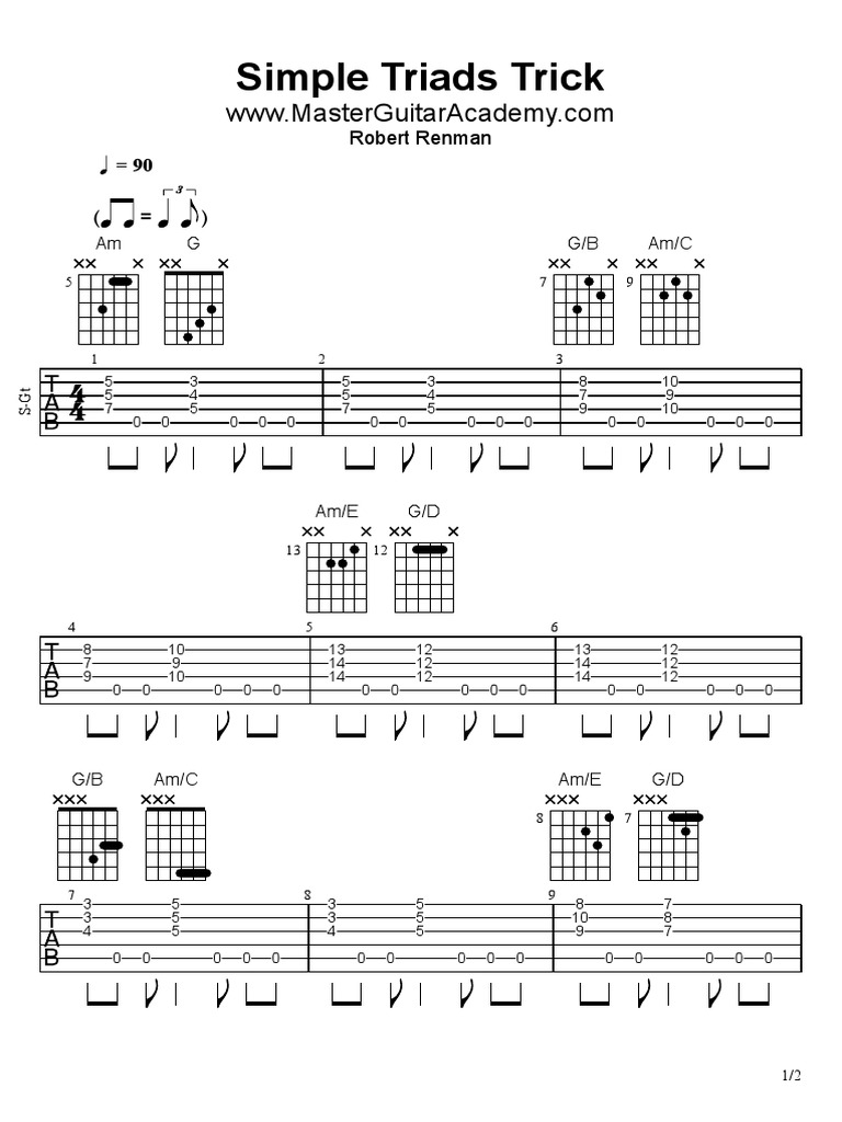 Mastering Simple Triads on Guitar | PDF