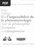 Eric Alliez-De l'impossibilite de la phenomenologie_ Sur la philosophie francaise contemporaine (Problems et controverses)-J. Vrin (1995).pdf