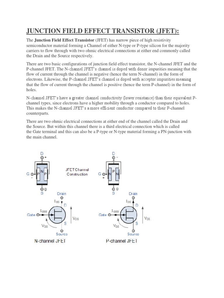 Junction Field Effect Transistor (Jfet) :: Drain Source | PDF | Field ...
