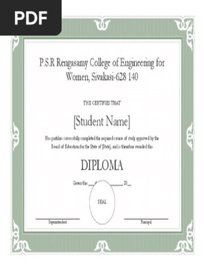 High School Diploma Certificate