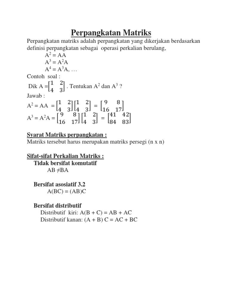 Perpangkatan Matriks