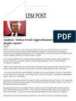 2015.08.12 - Analysis - Turkey-Israel Rapprochement Not in The Cards Despite Reports