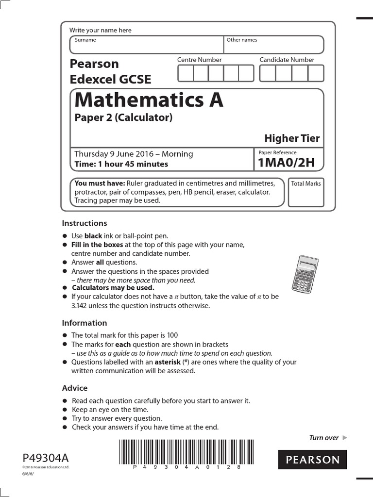 Mathematics A: Pearson Edexcel GCSE | PDF | Sine | Trigonometric Functions