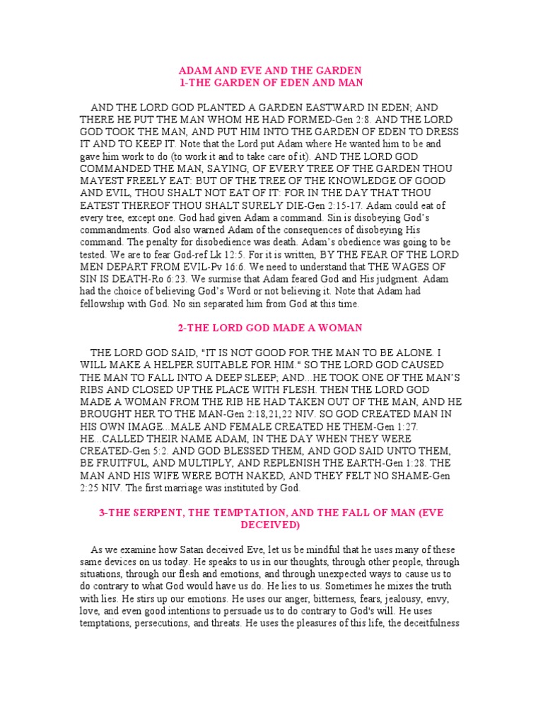 Adam And Eve And The Garden Pdf Serpents In The Bible Adam