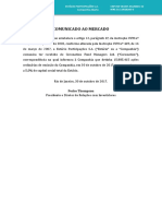 Comunicado ao Mercado - Aquisição de Participação Relevante