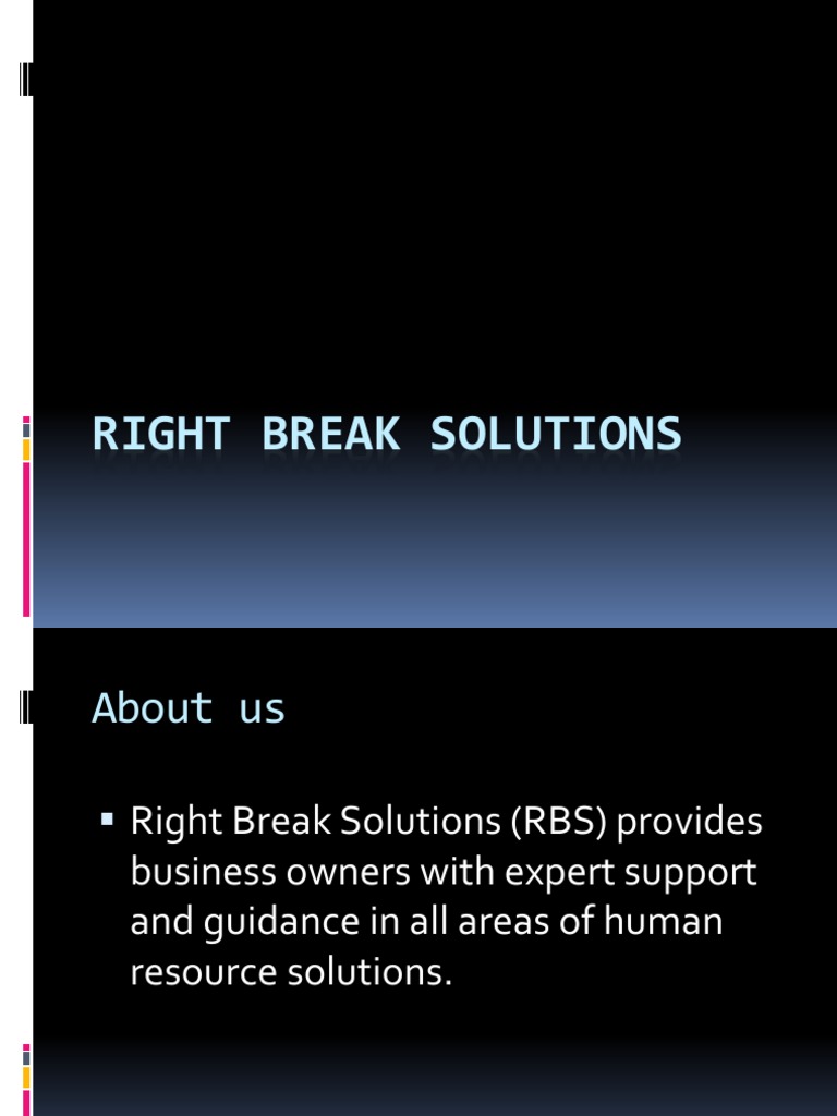 Right Break Solutions | PDF | Business