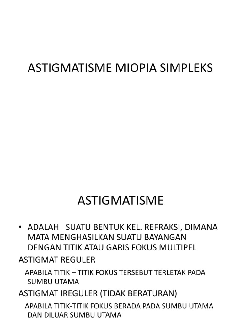 Astigmatisme Miopia Simpleks