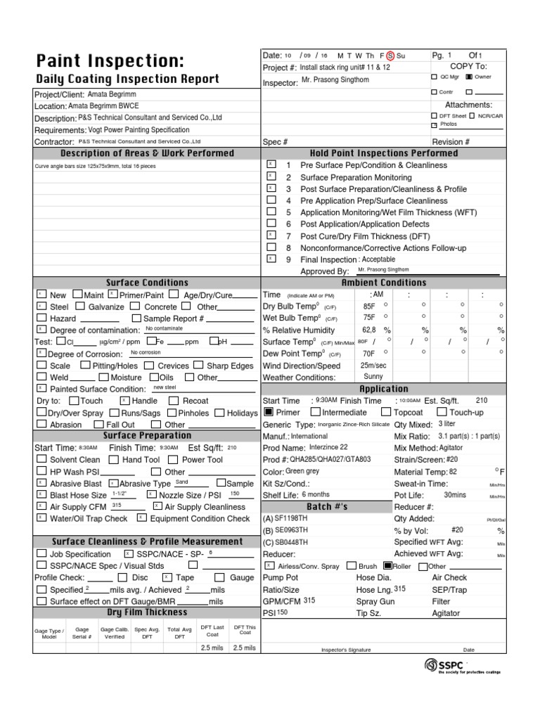 Paint Inspection Report for Angle Bars | PDF | Corrosion | Building ...